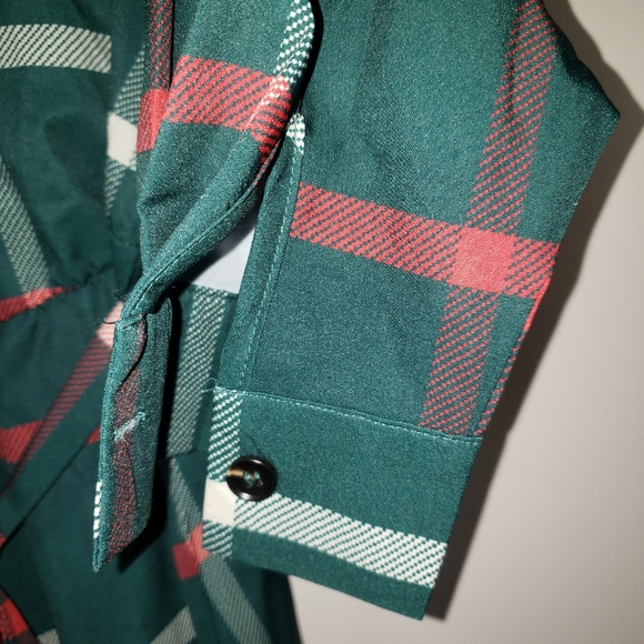 BloomChic Holiday Green Plaid Belted Dress w/ Pockets  Size 18/20 - Picture 6 of 9